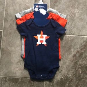 Houston Astros 3 piece creeper set, NWT 3/6 months
